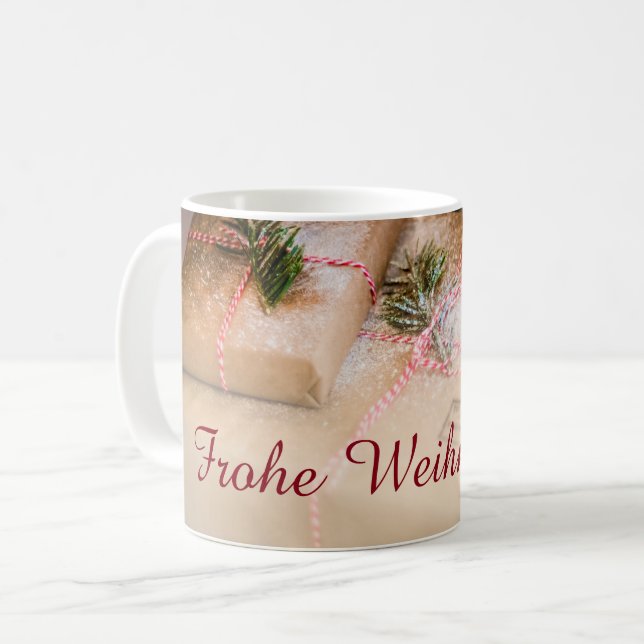 Julklappar som julmotiv kaffemugg (Framsida vänster)