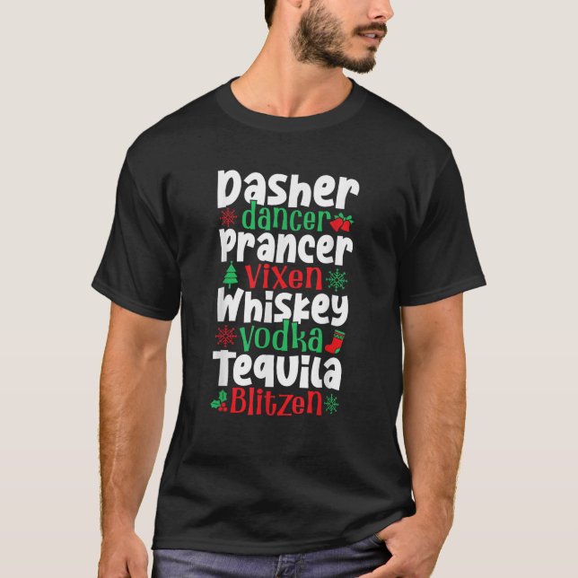 Julklappar som matchar familjen Dasher Dancer Pran T Shirt (Framsida)