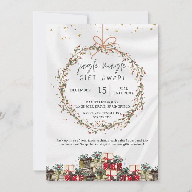 Julklappsbyte Julfest Inbjudningar (Framsida)