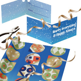 Julklappsetikett Glad Allting & Lycklig Alltid Kort