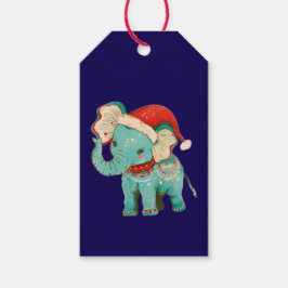 JULKLAPPSETIKETT JUL ELEFANT OCH MÄUS PRESENTETIKETT