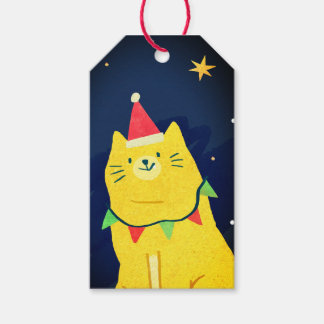JULKLAPPSETIKETT KATT I NATT HIMLEN PRESENTETIKETT