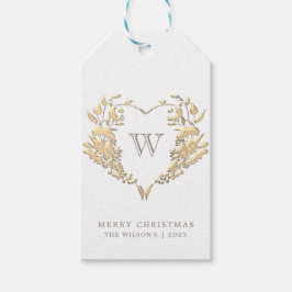 Julklappsetiketter med monogram presentetikett