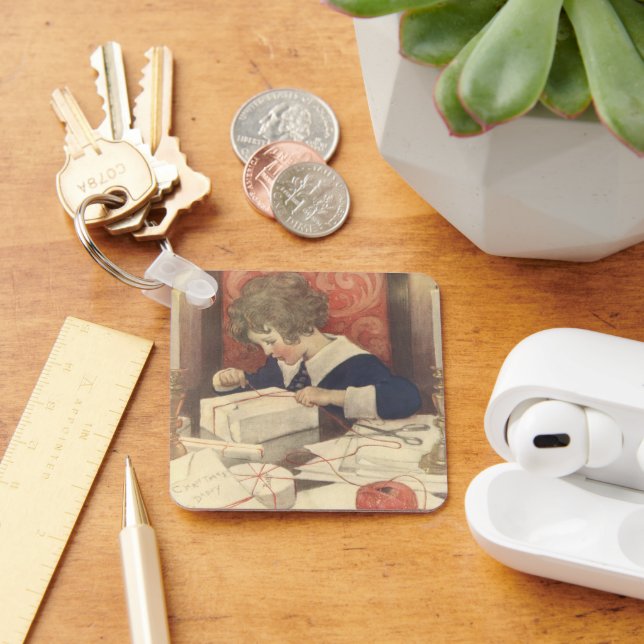 Julklappsinslagning, Jessie Willcox Smith Nyckelring (Skrivbord)