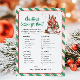 Julklappsjaktspel för julfest julkort