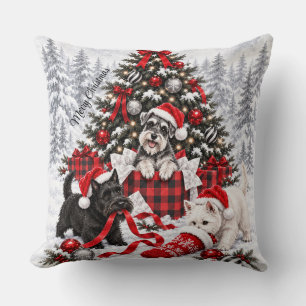 Julklappskaos Scottie Schnauzer West Kudde