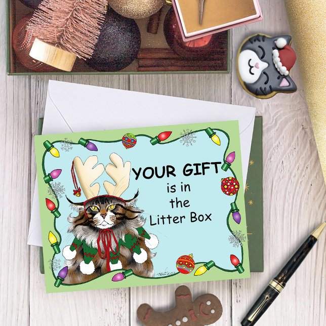 Julklappskatt Grön Rolig Kort (Skapare uppladdad)