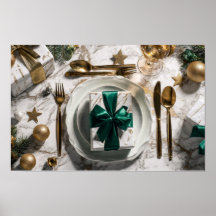 Julklappslåda med grön slinga på festlig Ta