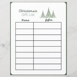 Julklappslista planerings sida 