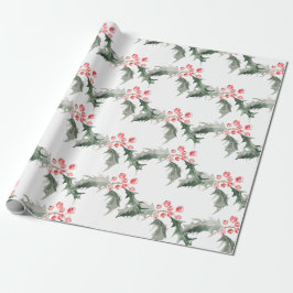 Julklappspapper Akvarell Botanisk Presentpapper