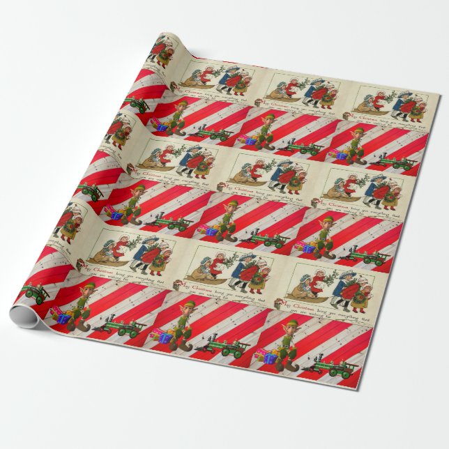 Julklappspapper Elf Presentpapper (Utrullad)
