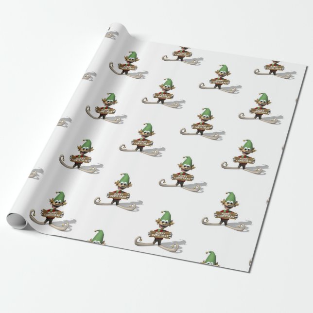 Julklappspapper Elf Presentpapper (Utrullad)