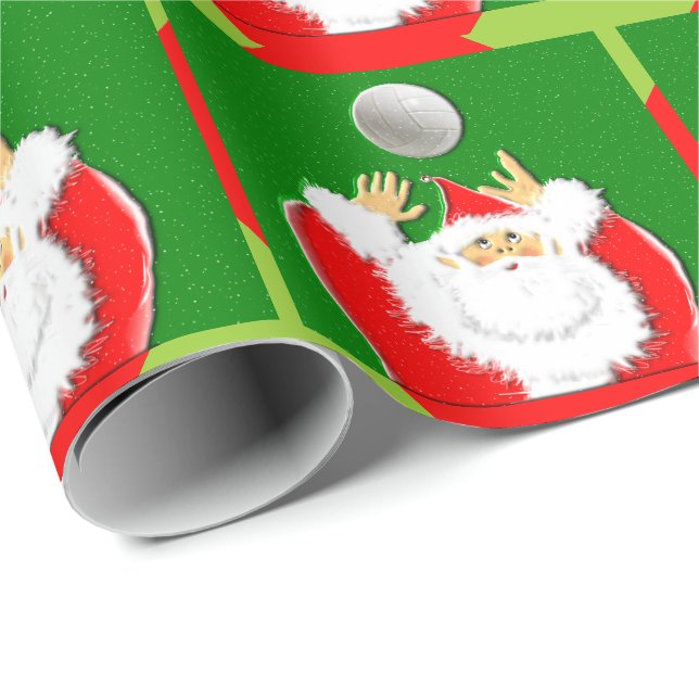 Julklappspapper för volleyboll presentpapper (Rullad Hörn)