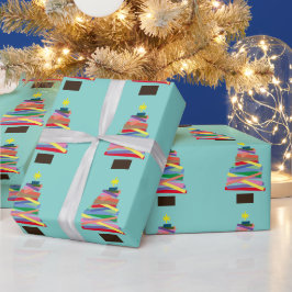Julklappspapper - Funky julgran  Presentpapper