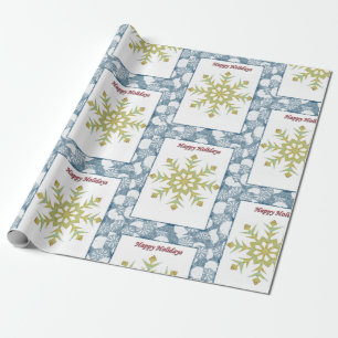 Julklappspapper Glad Jul Snöflingor Presentpapper