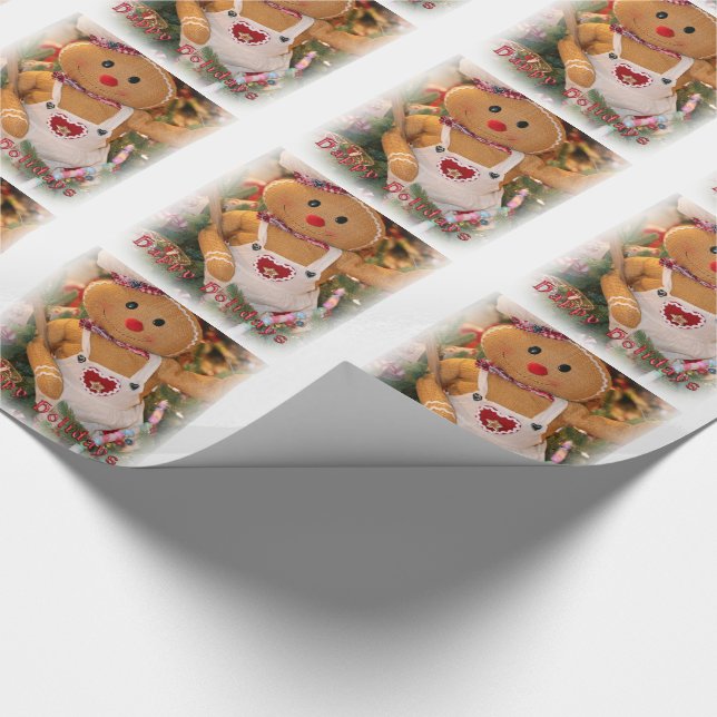 Julklappspapper/God Jul Gingerbread Man Presentpapper (Hörn)