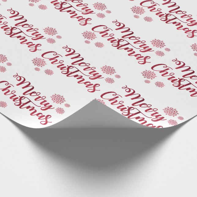 Julklappspapper/God Jul med Snöflinga Presentpapper (Hörn)