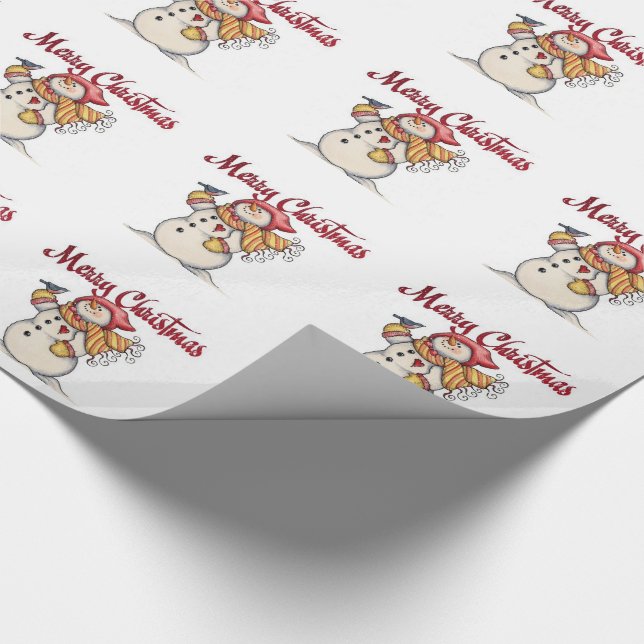 Julklappspapper/God Jul & Snömannen Presentpapper (Hörn)