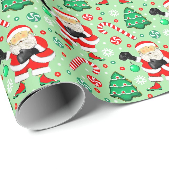 Julklappspapper med boxningstema presentpapper (Rullad Hörn)