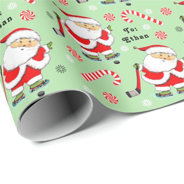 Julklappspapper med hockeytema presentpapper (Rullad Hörn)
