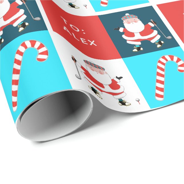 Julklappspapper med kreativ golfdesign presentpapper (Rullad Hörn)
