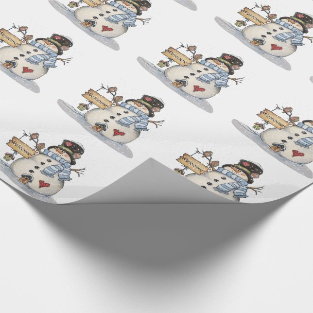 Julklappspapper/Snöman Presentpapper (Hörn)