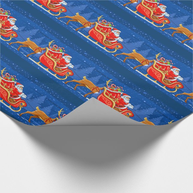 Julklappspapper/Tomte och släde Presentpapper (Hörn)