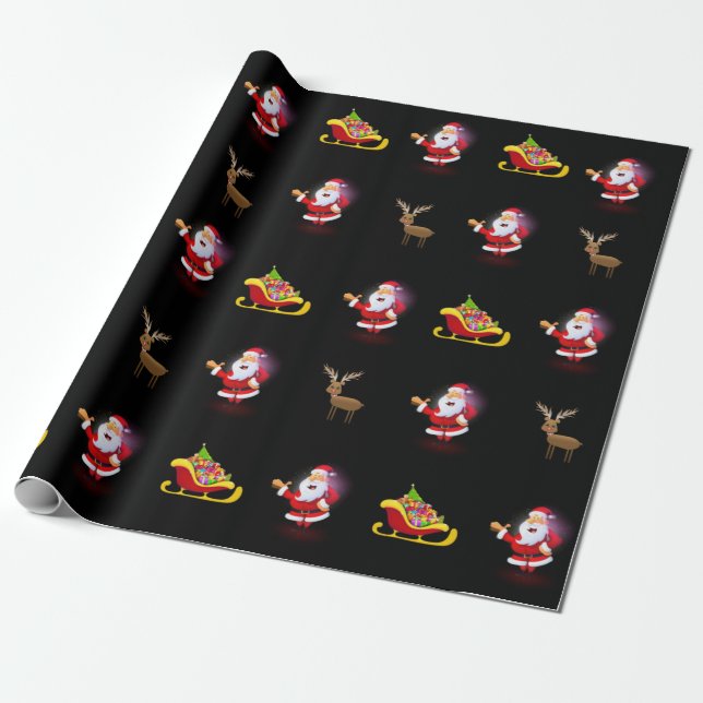 Julklappspapper Tomte Presentpapper (Utrullad)