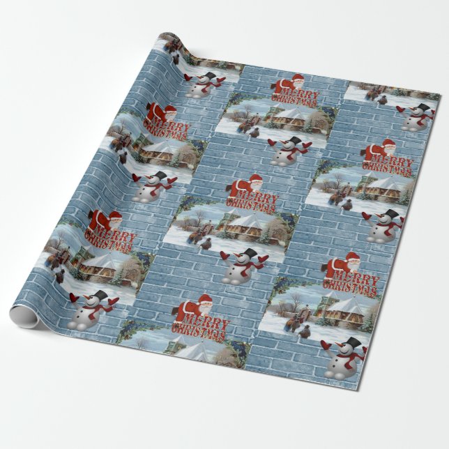 Julklappspapper Tomte Presentpapper (Utrullad)