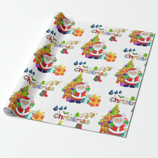 Julklappspapper Tomte Presentpapper (Utrullad)