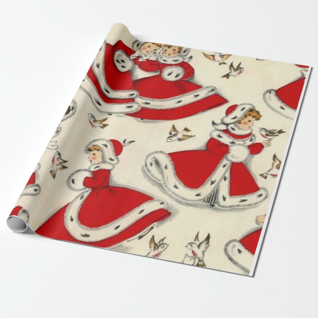 Julklappspapper Vintage Presentpapper (Utrullad)
