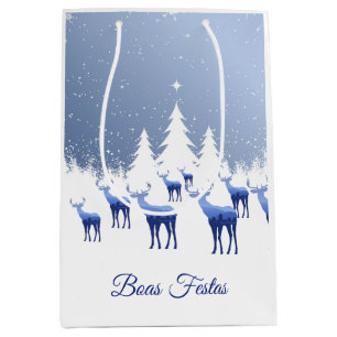 Julklappspåse Blå Hjort Boas Festas