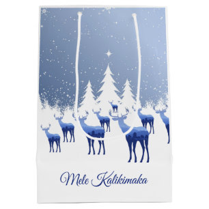 Julklappspåse Blå Hjort Mele Kalikimaka
