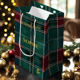 Julklappspåse Klassisk Grön Rutig Tartan