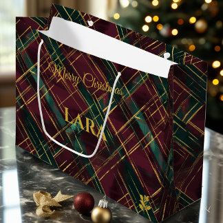 Julklappspåse Modern Rutig Tartanmönster