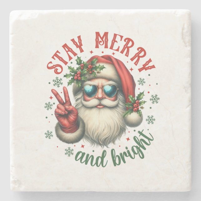 Julklappspresent Stanna Glad Stenunderlägg (Framsidan)