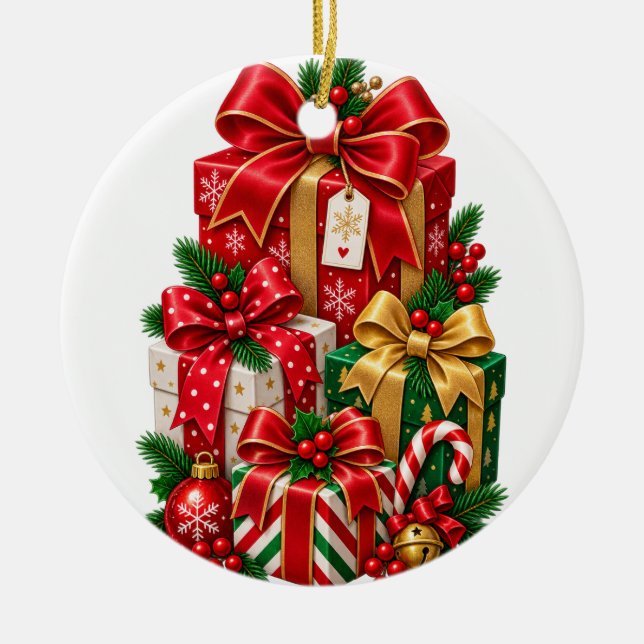 Julklappsprydnad Julgransprydnad Keramik (Framsidan)