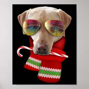 Julklappsskjorta Gul Lab Sungles Hundälskare Poster