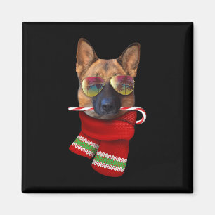 Julklappsskjorta tysk shepherd solglasögon magnet