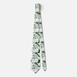 Julklassiker, glädjefull tomte i grönt slips