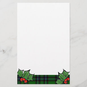 Julklassiker grön rutig röd julhagtorn blad brevpapper