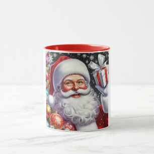 Julklassiker med present och dekorationer mugg