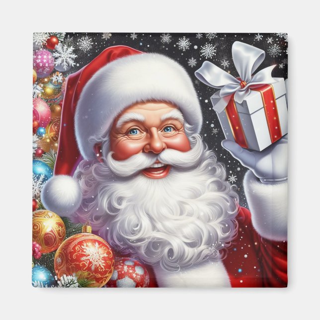Julklassiker med present och utsmyckningar magnet (Framsidan)