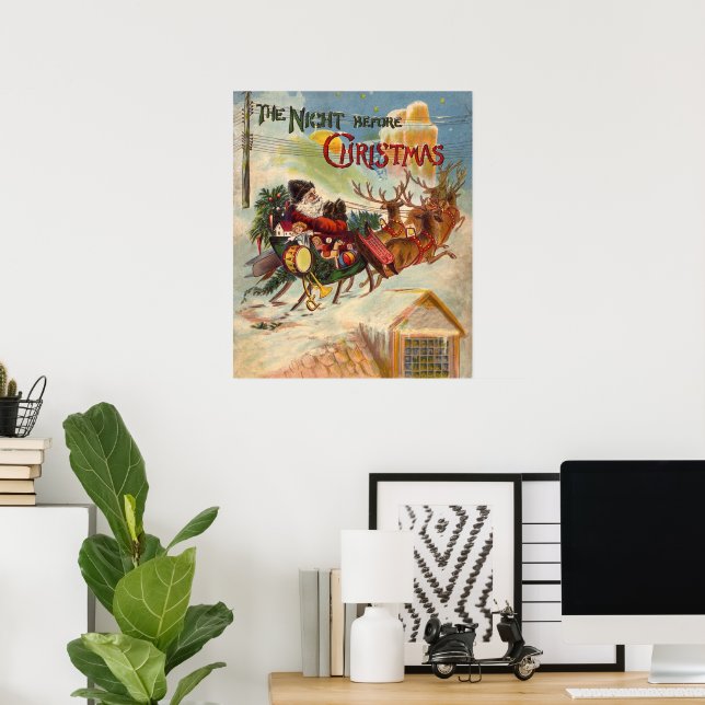 Julklassiker, natten före jul poster (Hemmakontoret)