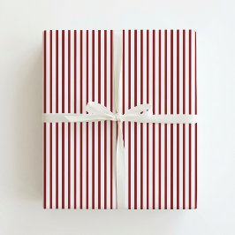 Julklassiker röd /Off-vit randig Presentpapper
