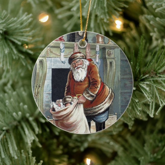 Julklassiker, Tomte Niklas vid brasan Julgransprydnad Keramik (Träd)