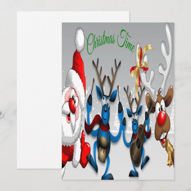 Julklassiker Tomte Tid Julkort (Fram/baksida)
