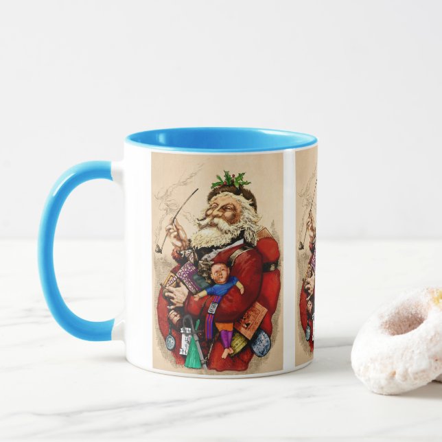 Julklassiker, viktoriansk jultomte pipleksaker mugg (Med munk)