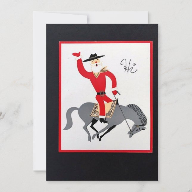 Julklassisk Cowboyridhäst Julkort (Framsida)