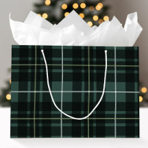 Julklassisk randig mörkgrön högtids-tartan